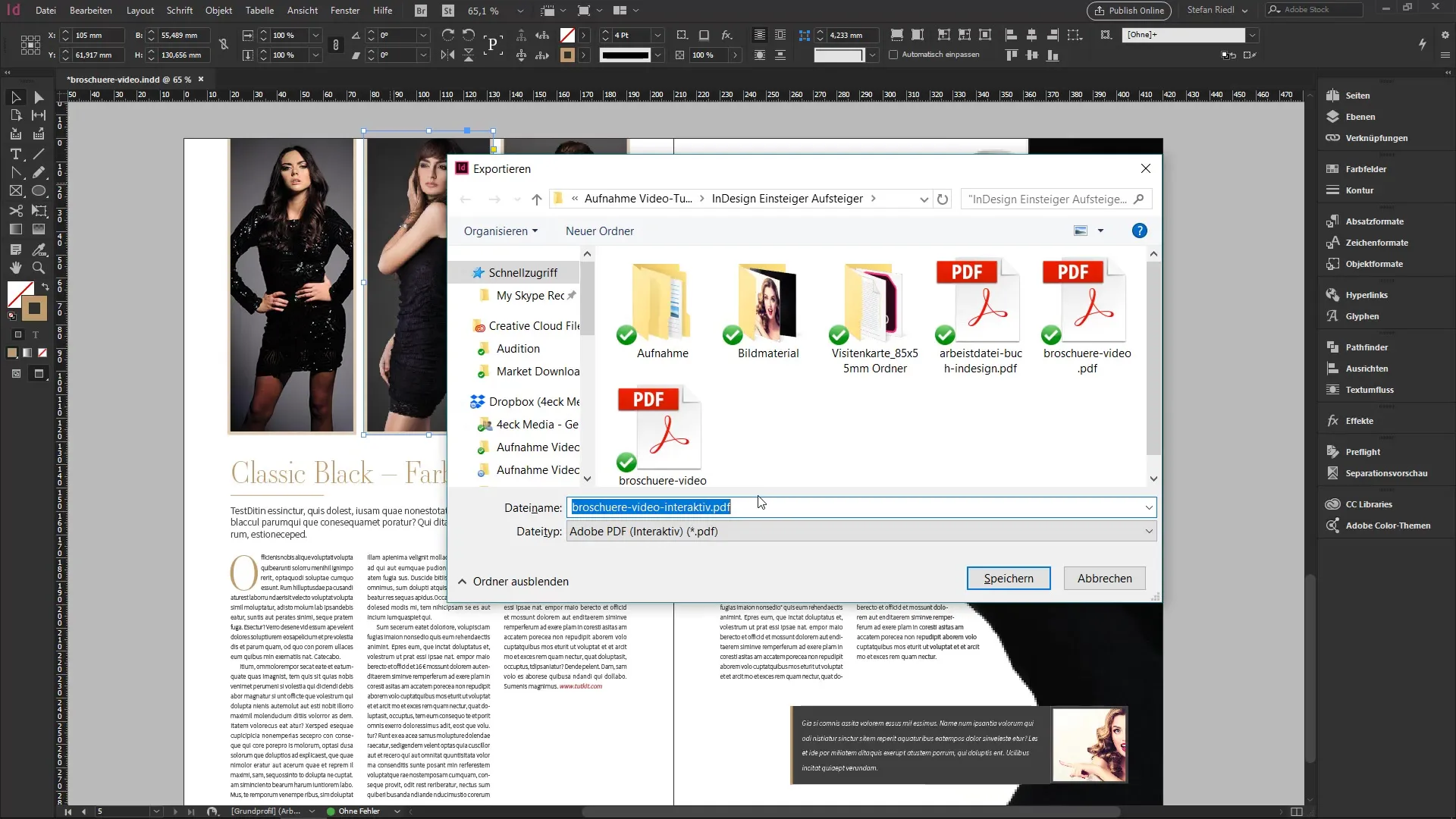 Exportación de InDesign para PDFs interactivos y JPGs Exportación de InDesign para PDFs interactivos y JPGs