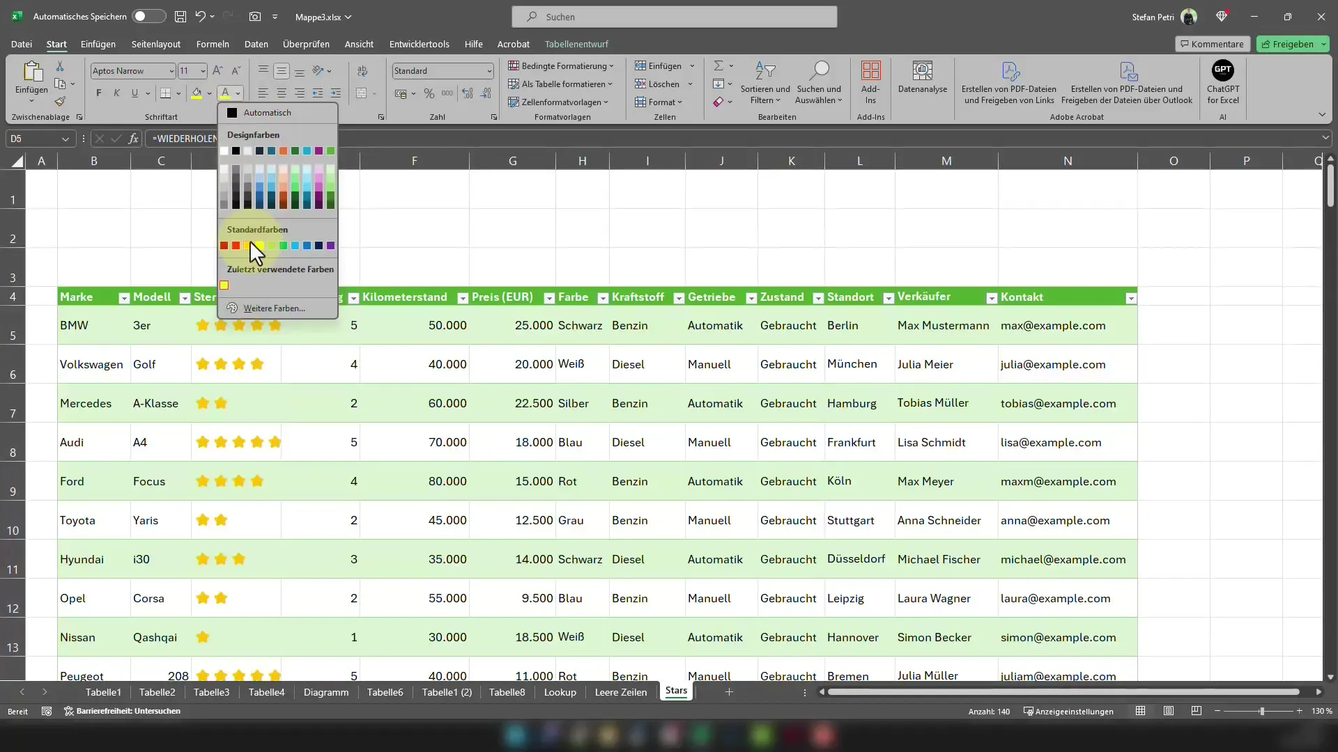 Excel'de Değerlendirme Yıldızlarını Gösterme - İşte Nasıl Yapılır!
