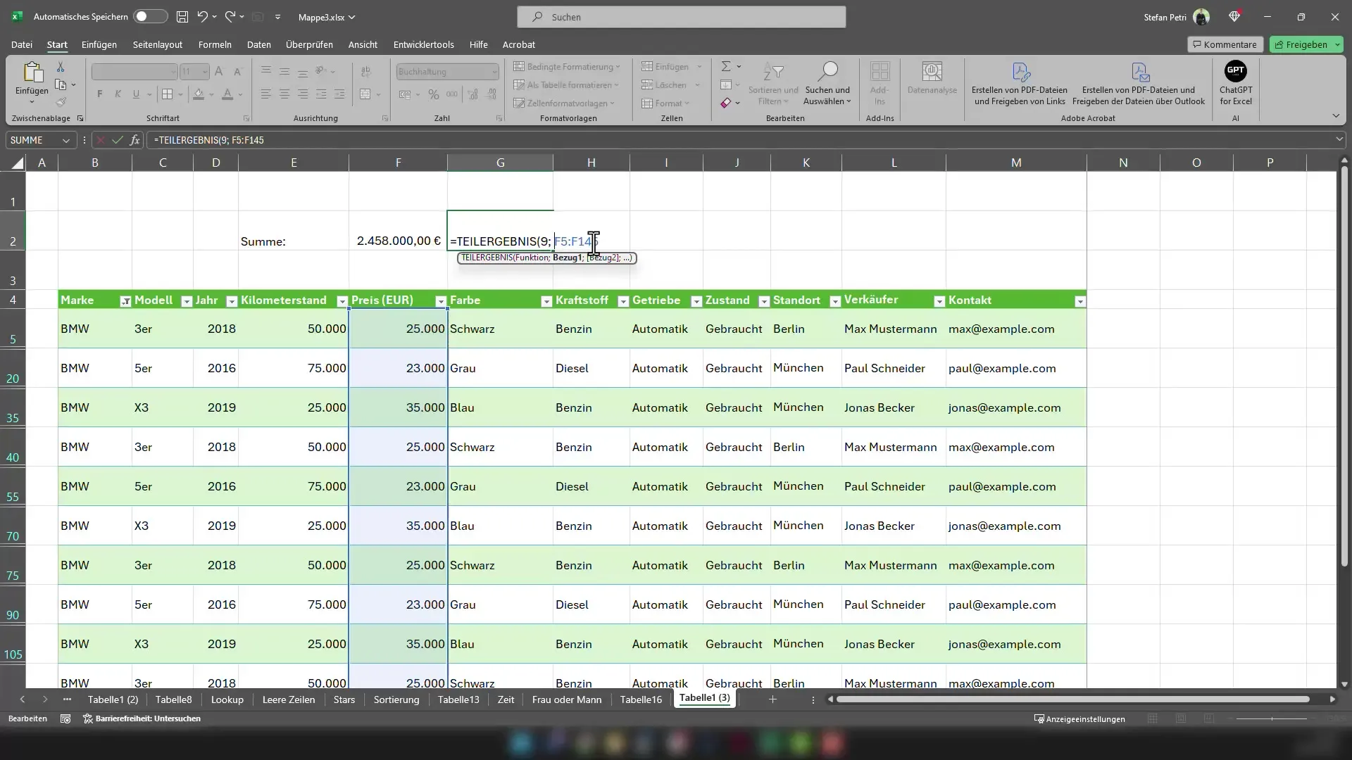 Excel tips: Calculate the correct sum, even with filtered data