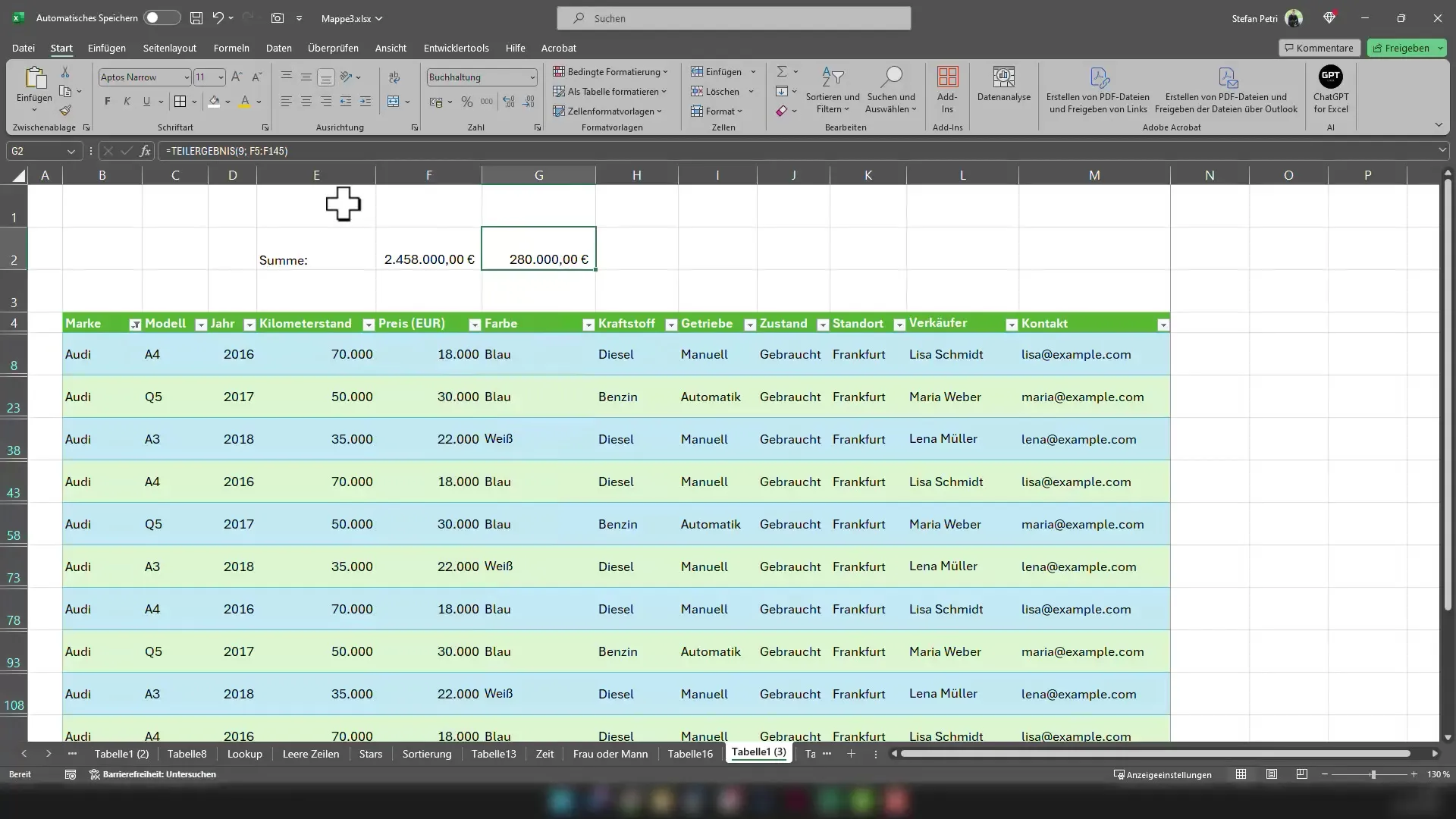 Excel tips: Calculate correct sum even with filtered data