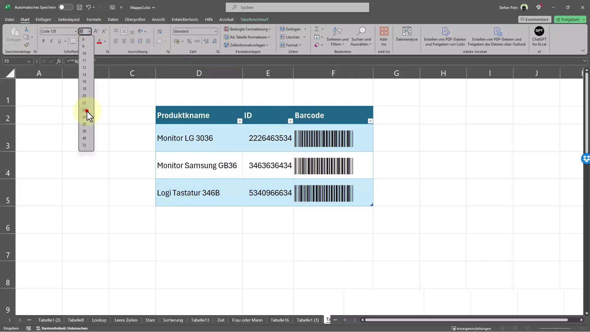 Excel'de barkod ve QR kodlarının hızlı bir şekilde oluşturulması