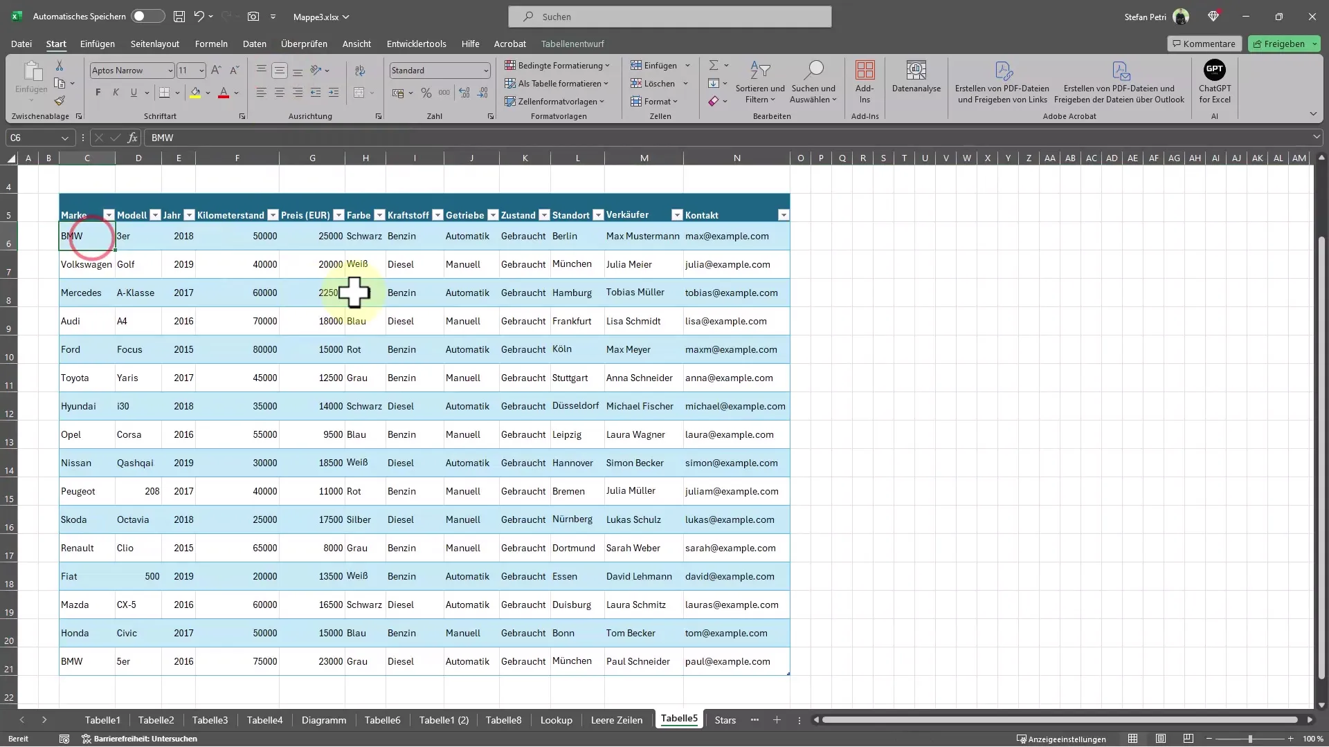 Excel İpuçları: Tabloyu hızlı bir şekilde modern biçimde düzenleyin
