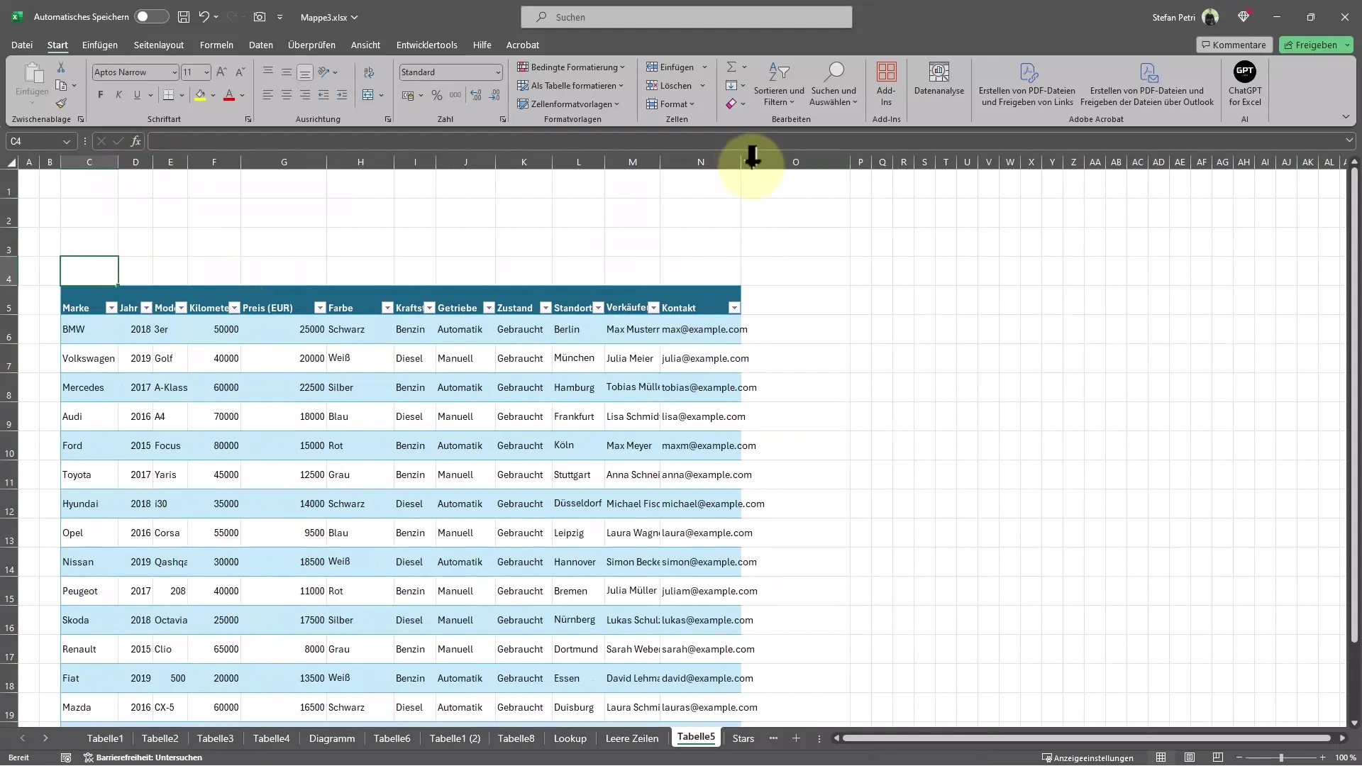 Excel ipuçları: Tabloyu hızlıca modern bir şekilde biçimlendirin