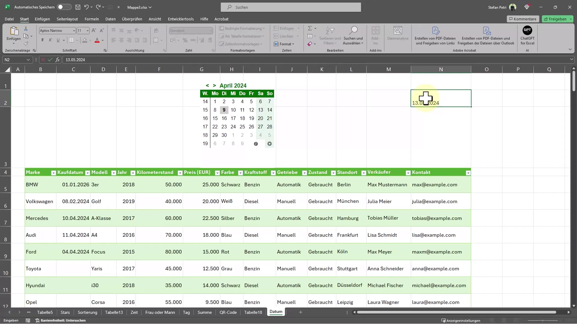 Takvimle Tarih Girme İçin Pratik Excel İpuçları