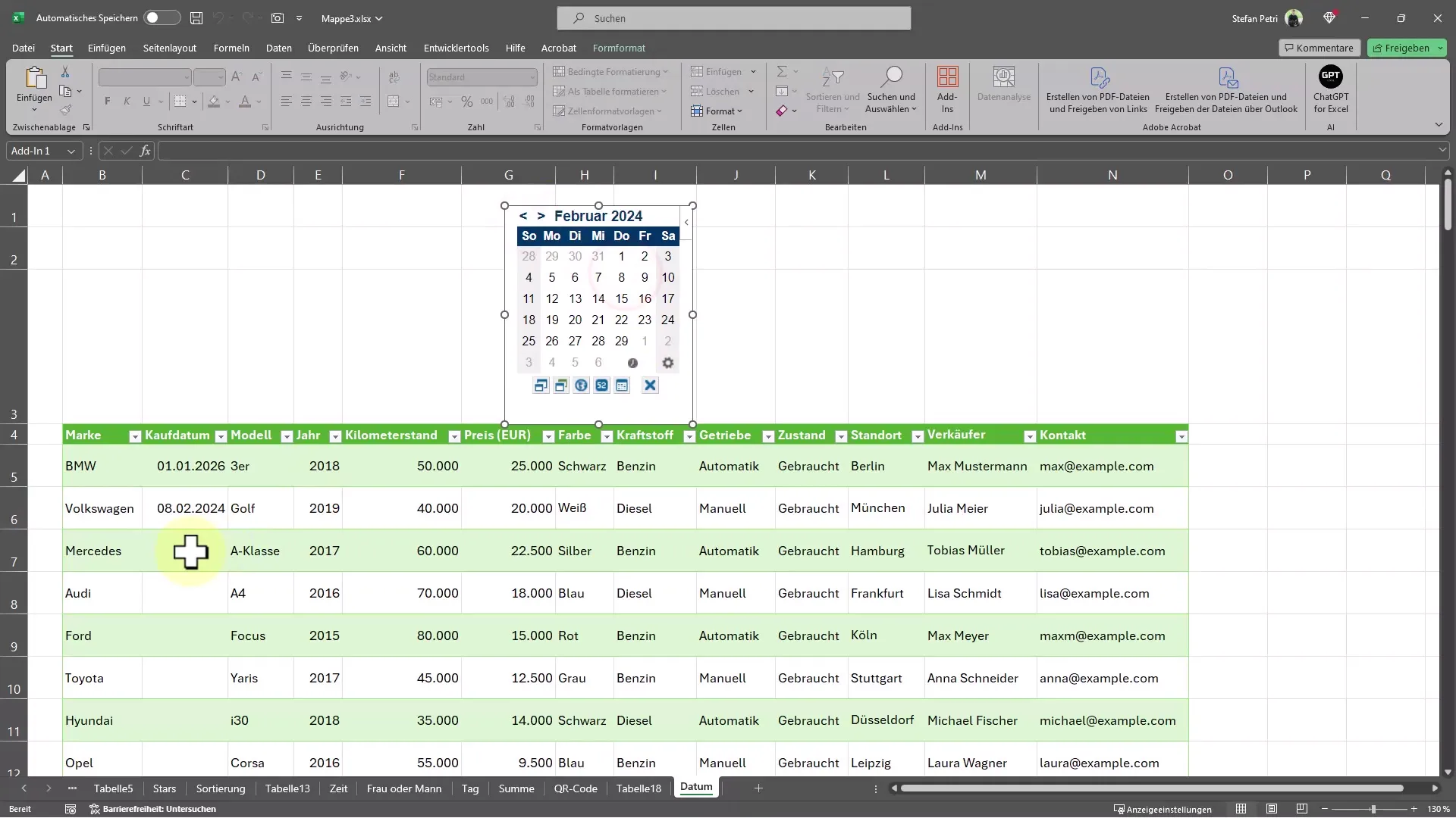 Takvim ile tarih girişi için pratik Excel ipuçları