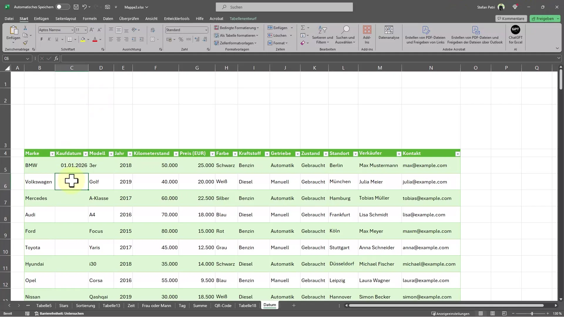 Takvimle tarih girişi için pratik Excel ipuçları