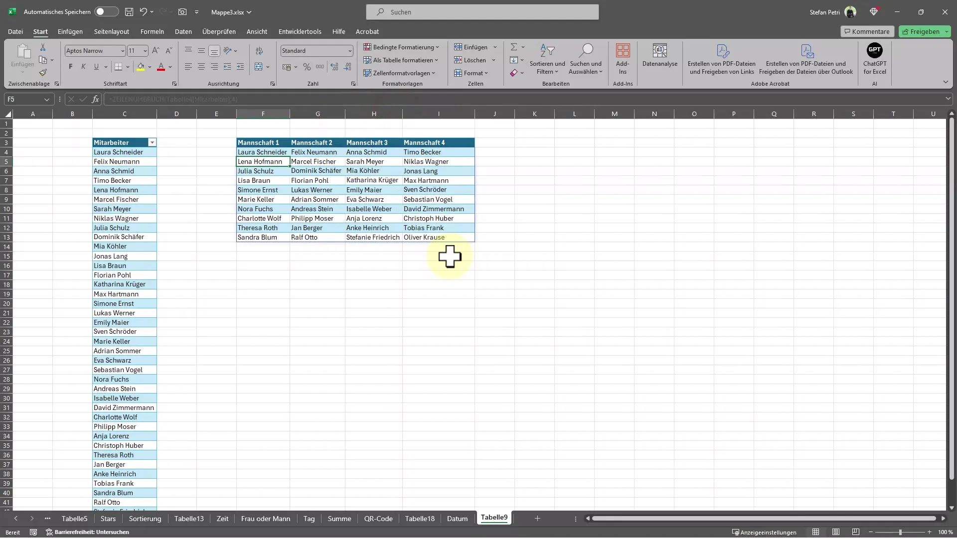 Excel'i verimli bir şekilde kullanın: Sütunları kolayca böylece paylaşabilirsiniz