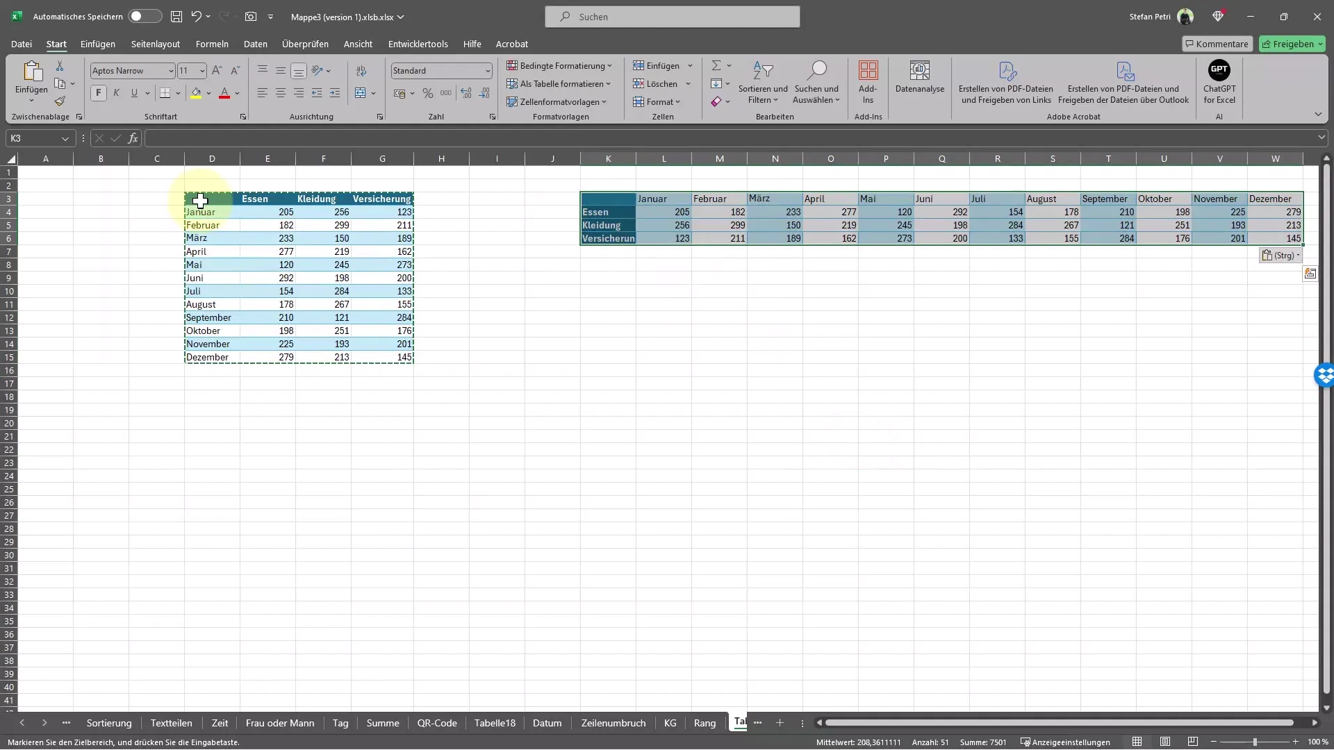 Excel ile satırları ve sütunları hızlıca değiştirin