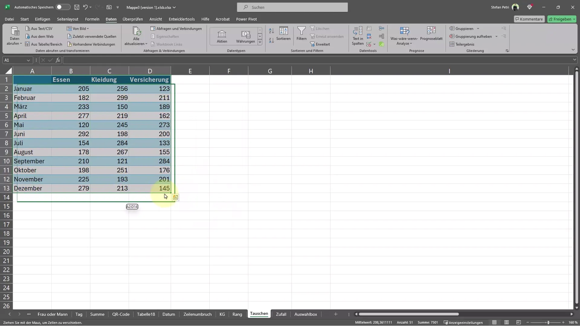 Excel'de tabloların hızlı bir şekilde taşınması ve kopyalanması
