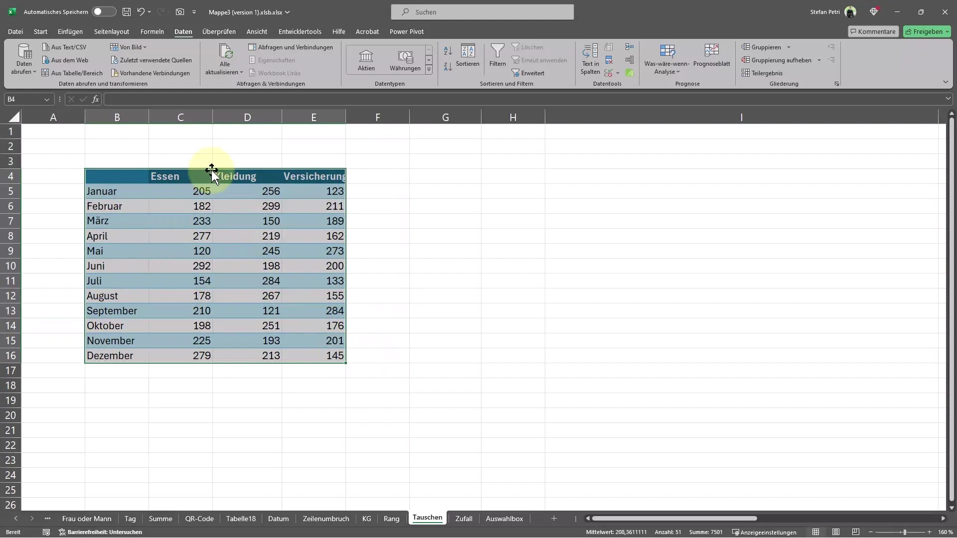 Excel'de tabloların hızlı bir şekilde taşınması ve kopyalanması
