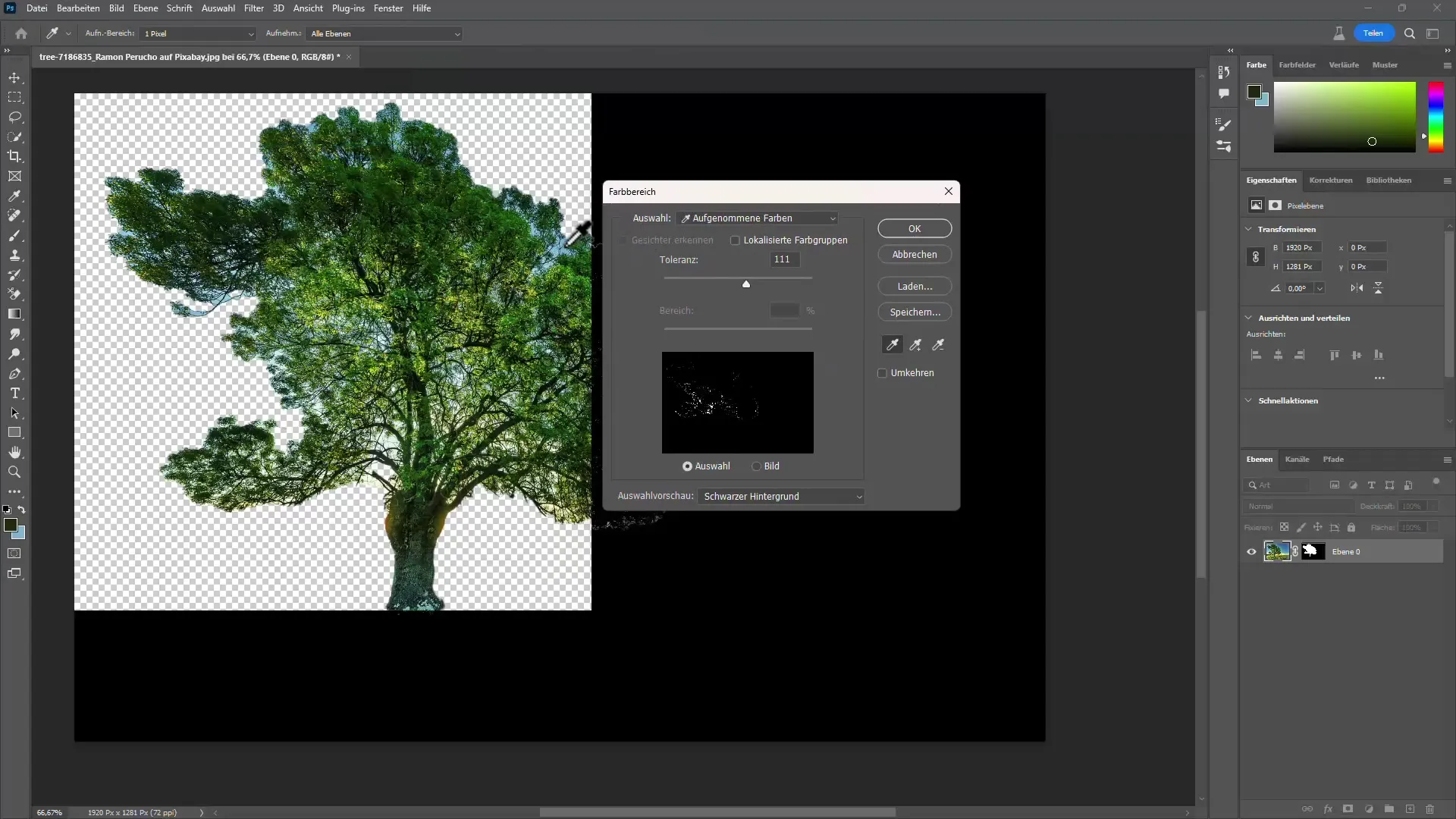 Ritaglio degli alberi in Photoshop con e senza intelligenza artificiale