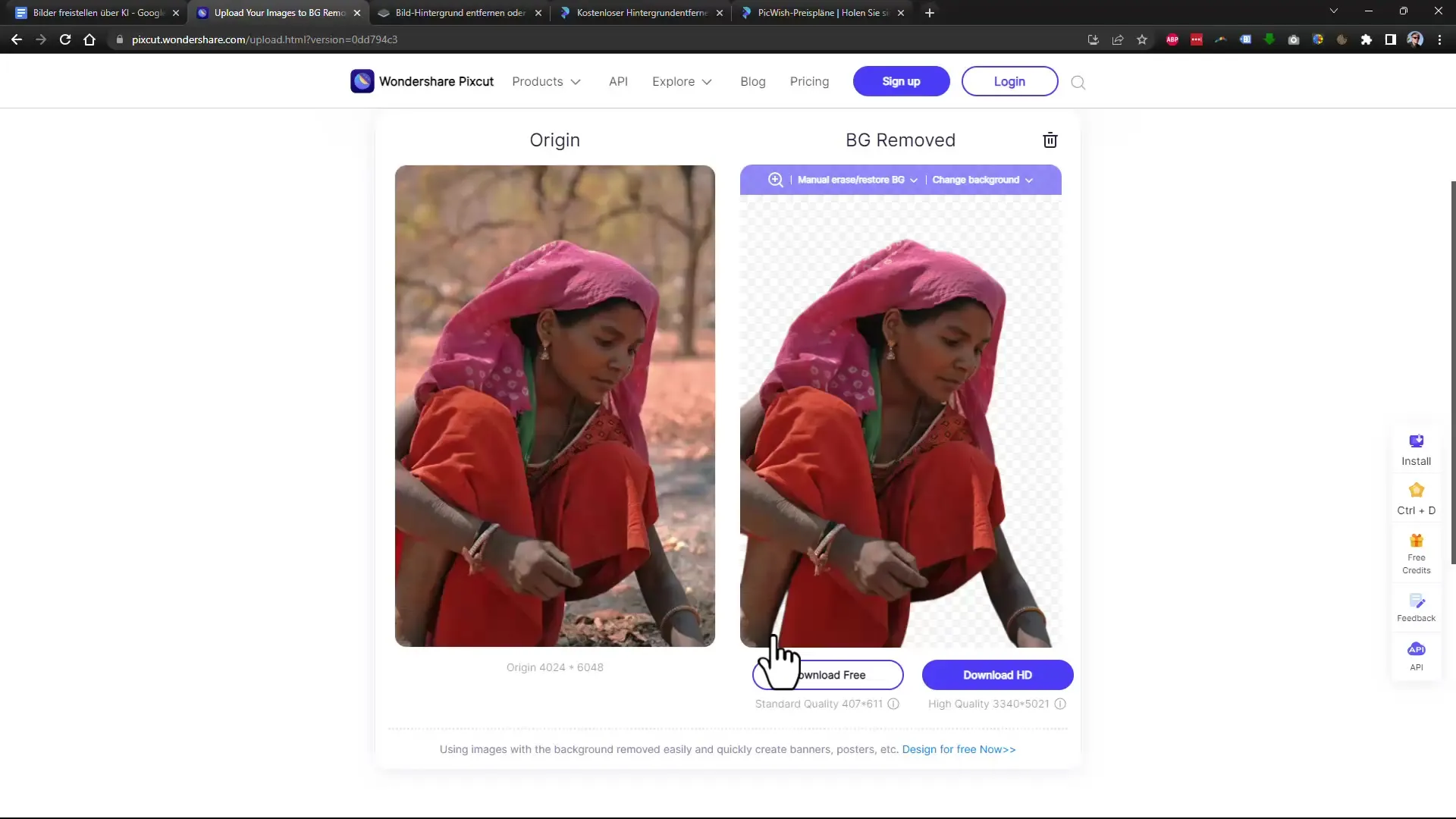 Efficiente ritaglio di immagini con programmi di intelligenza artificiale e Photoshop