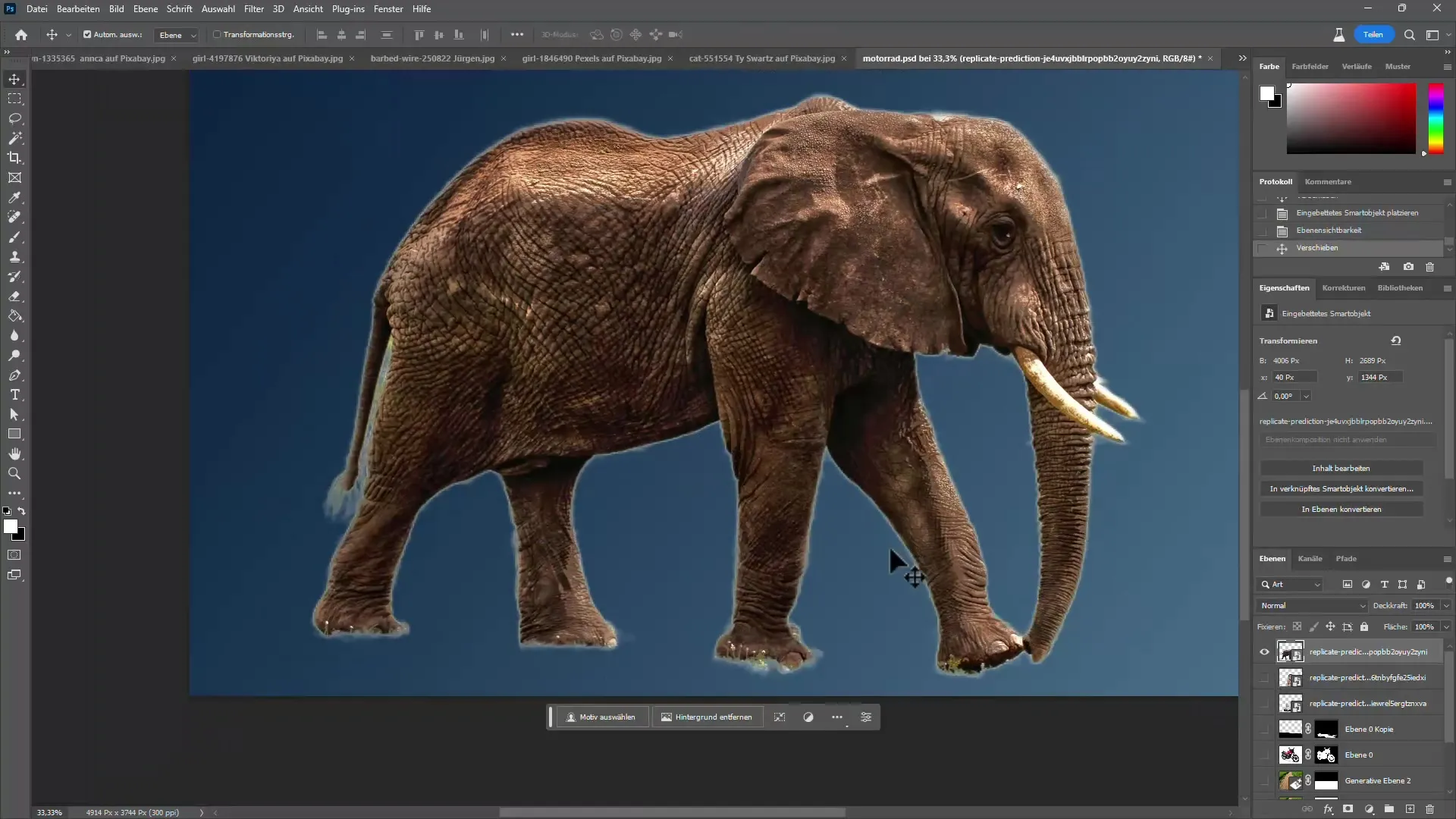 Efficiente ritaglio di immagini con programmi AI e Photoshop