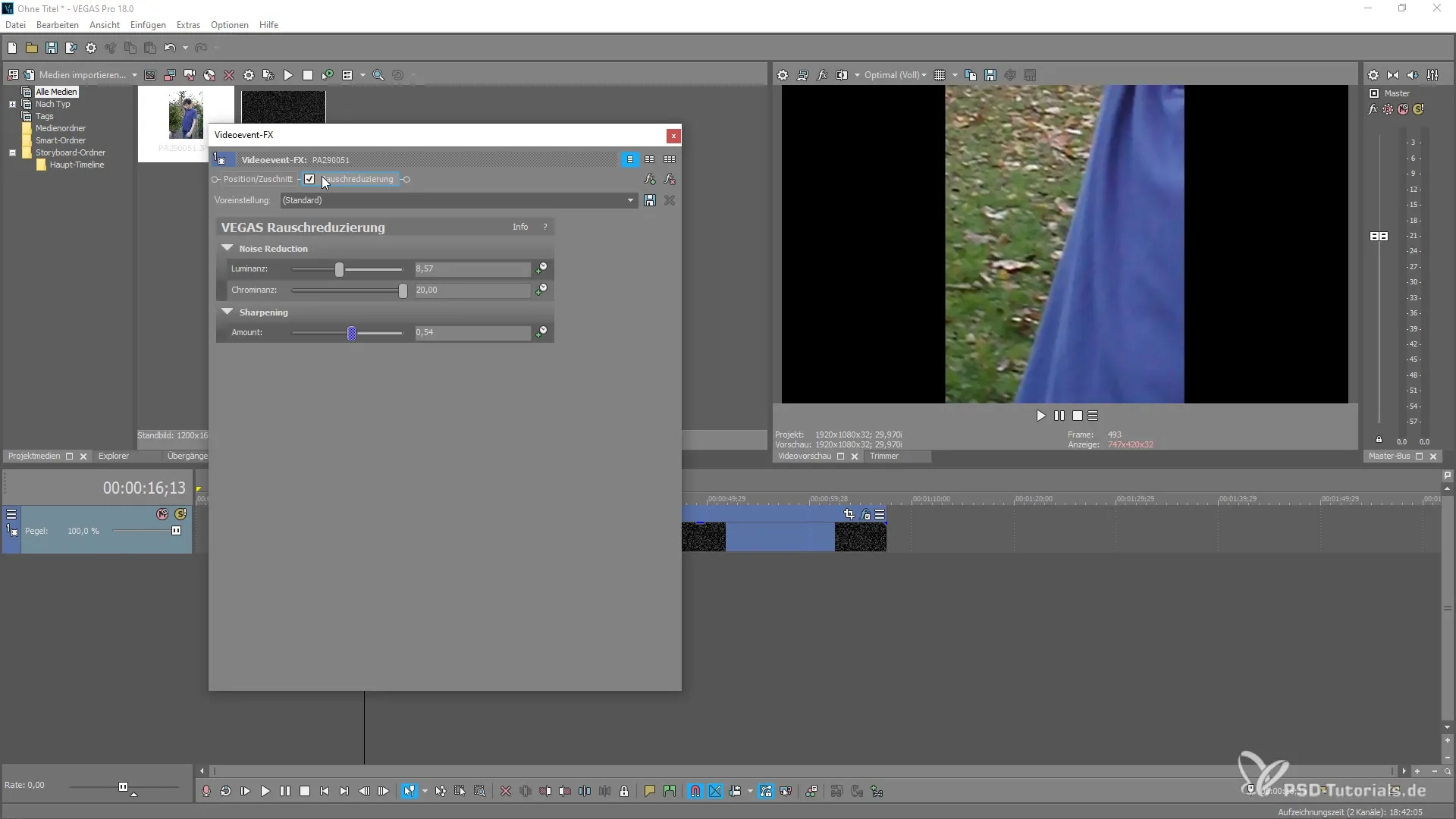 Noise reduction in MAGIX VEGAS Pro 18 – Step by step Noise reduction in MAGIX VEGAS Pro 18 – Step by step