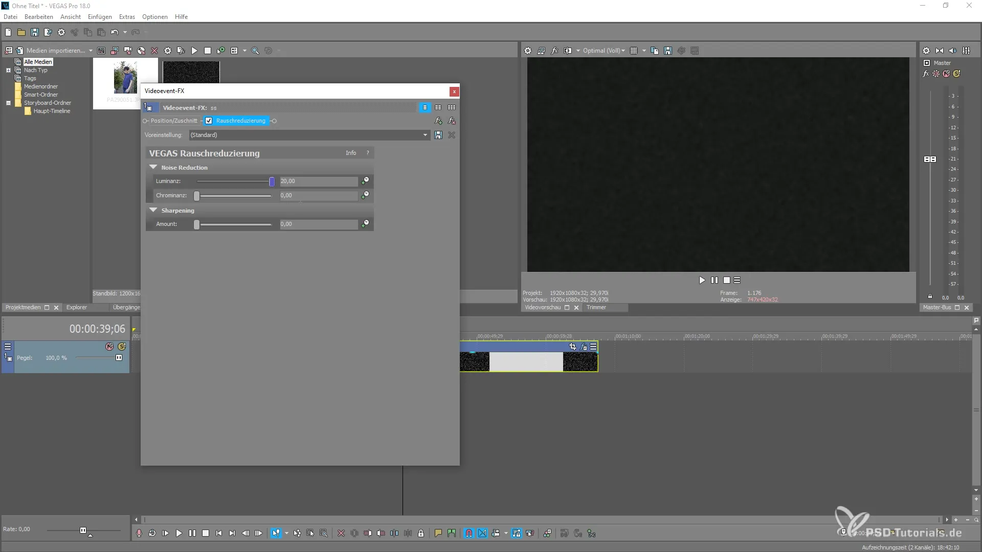 Noise reduction in MAGIX VEGAS Pro 18 – Step by step Noise reduction in MAGIX VEGAS Pro 18 – Step by step