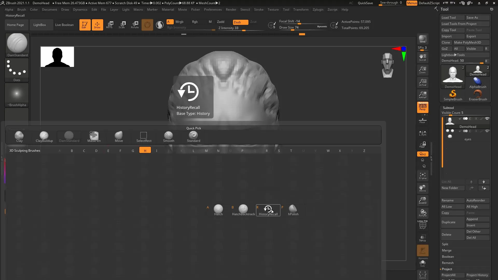 ZBrush 2020 – Guía para Historia de Recuperación y Proyección ZBrush 2020 - Guía para History Recall y Proyección