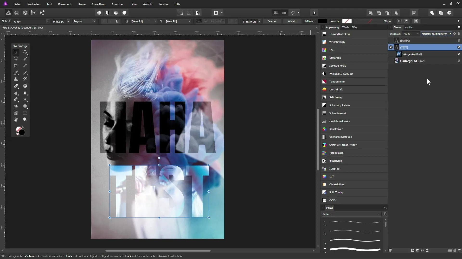 Kreative Text-Overlays in Affinity Photo – Anleitung