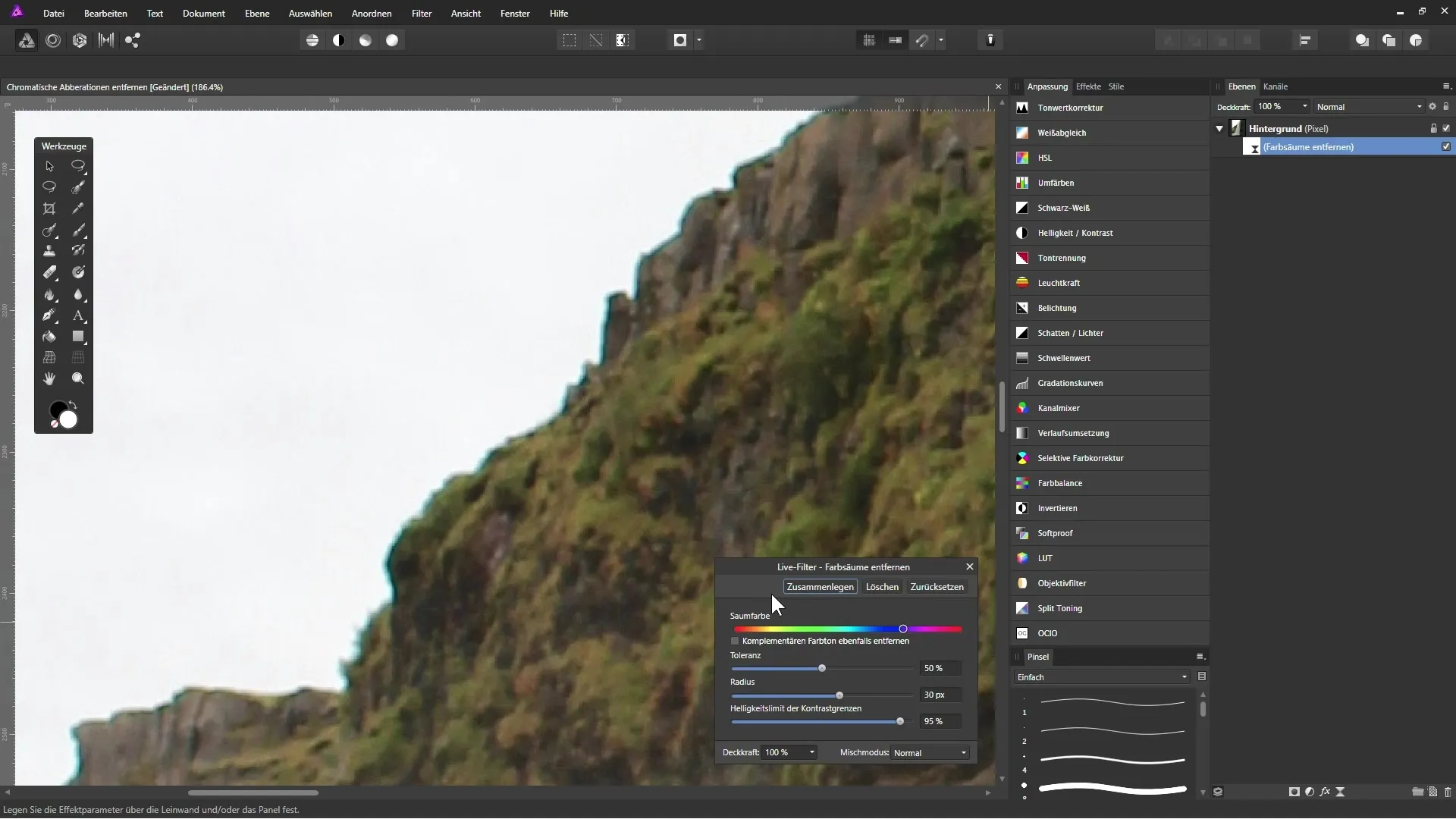 Effectively remove chromatic aberrations in images Effectively remove chromatic aberrations in images