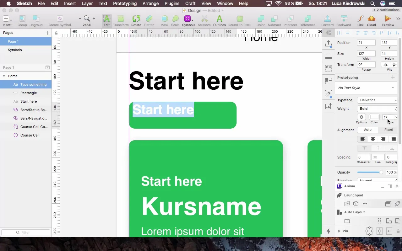 Utiliser efficacement les groupes et les styles de texte dans Sketch