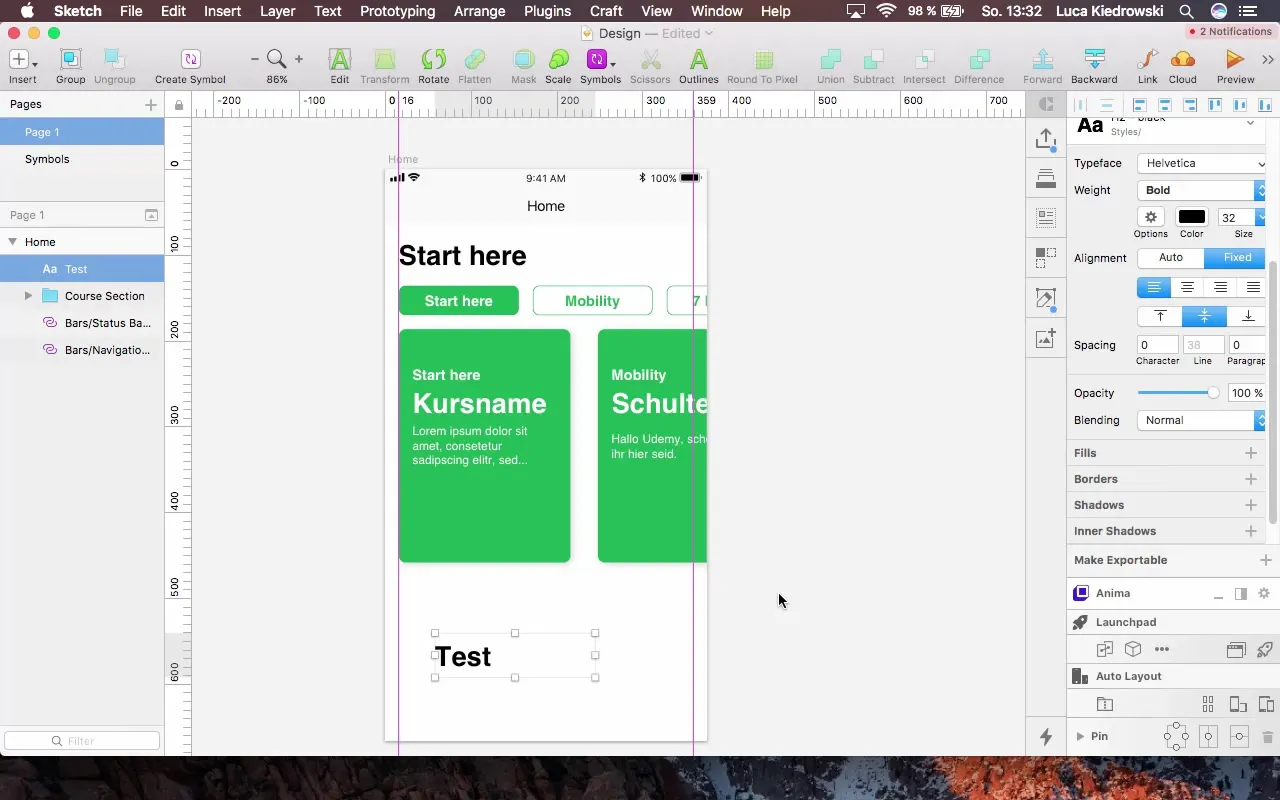 Utiliser efficacement les groupes et les styles de texte dans Sketch
