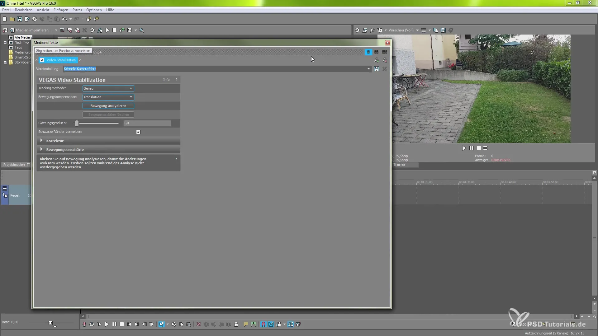 Billedstabilisering i VEGAS Pro 16 til perfekte videoer Billedstabilisering i VEGAS Pro 16 for perfekte videoer