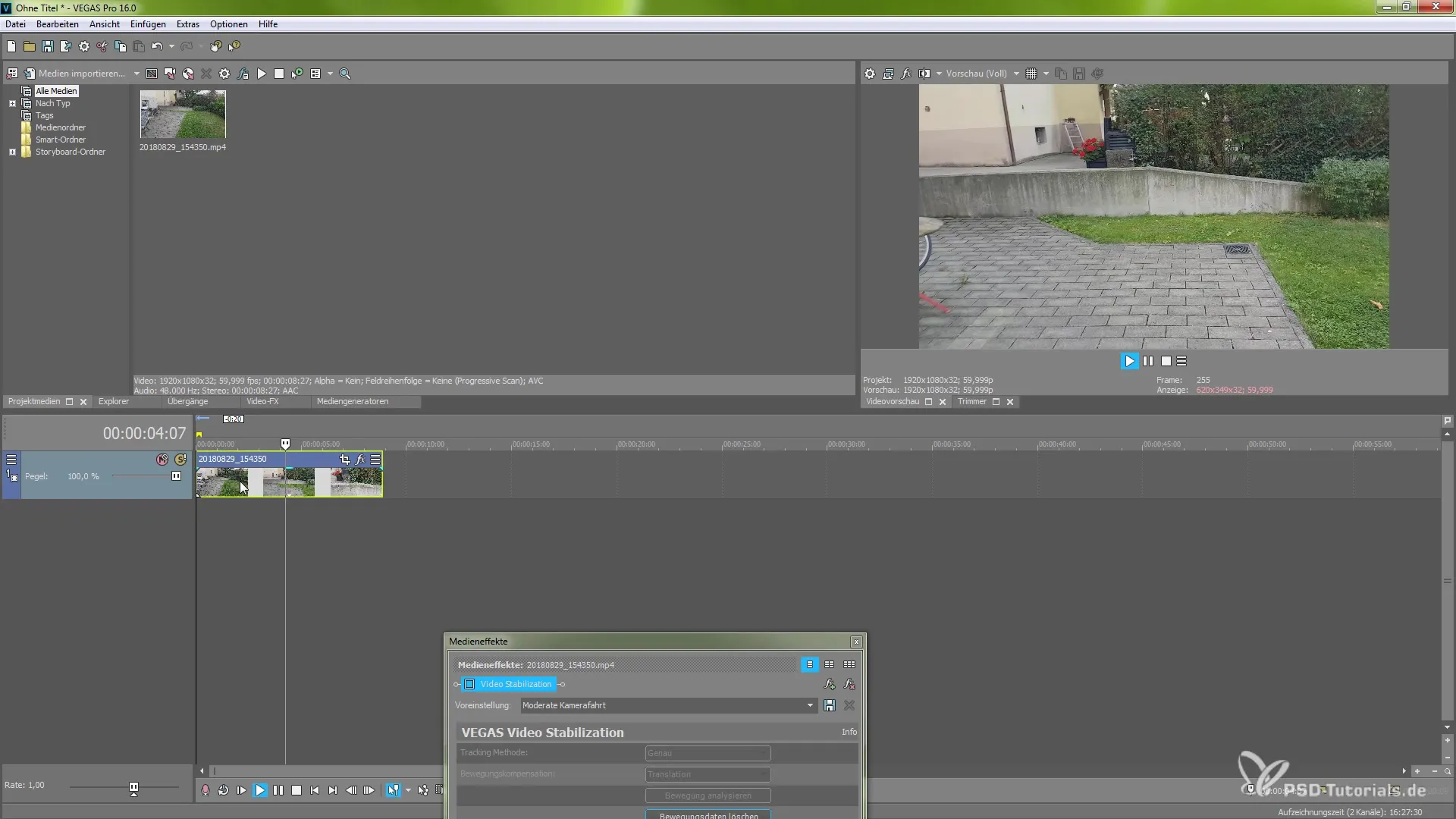 Billedstabilisering i VEGAS Pro 16 til perfekte videoer Billedstabilisering i VEGAS Pro 16 for perfekte videoer