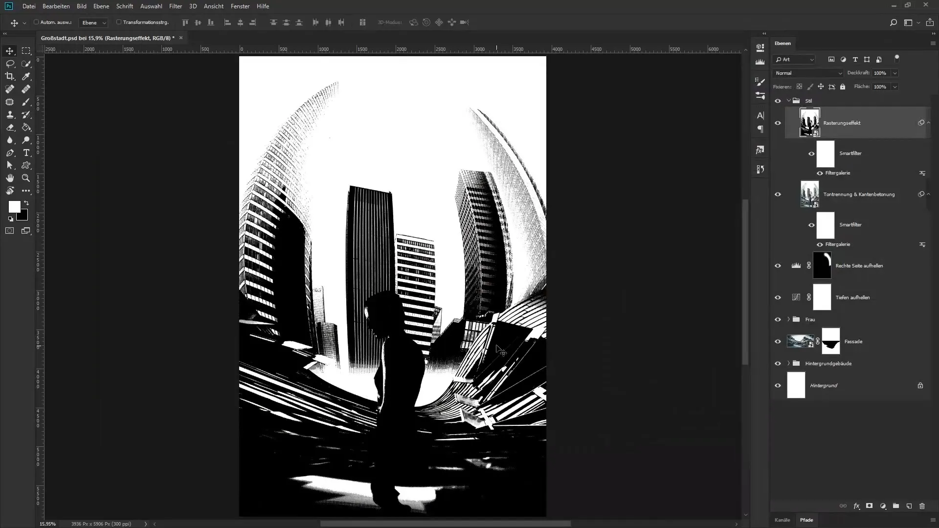Urbaner Look in Photoshop: Artwork „Die Großstadt“ entfalten Urbaner Look in Photoshop: Artwork „Die Großstadt“ entfalten