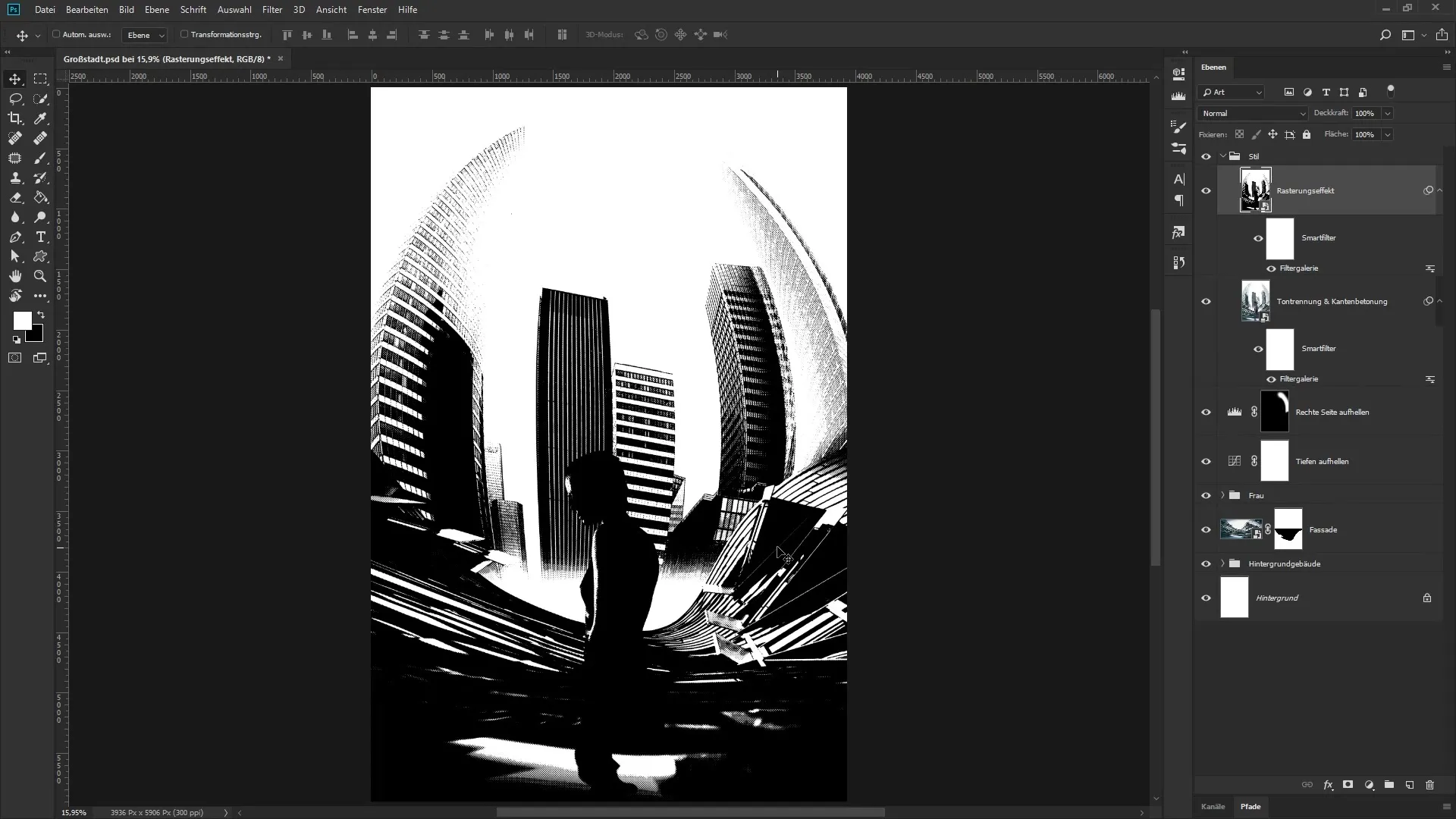 Urbaner Look in Photoshop: Artwork „Die Großstadt“ entfalten Urbaner Look in Photoshop: Artwork „Die Großstadt“ entfalten