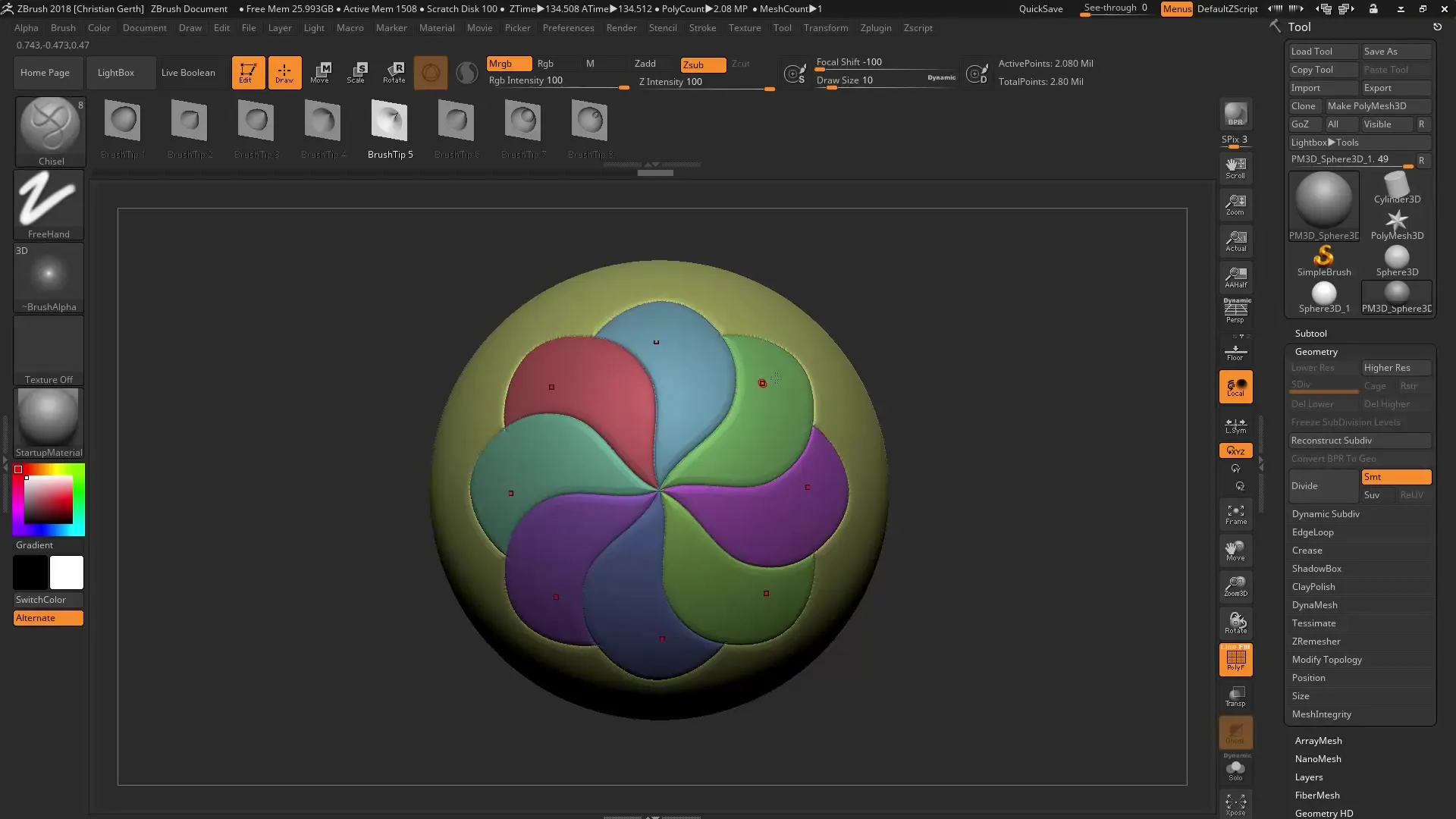 ZBrush 2018: Utiliza PolyGroupIt para la creación de Polygroup ZBrush 2018: Utiliza PolyGroupIt para crear Polygroups