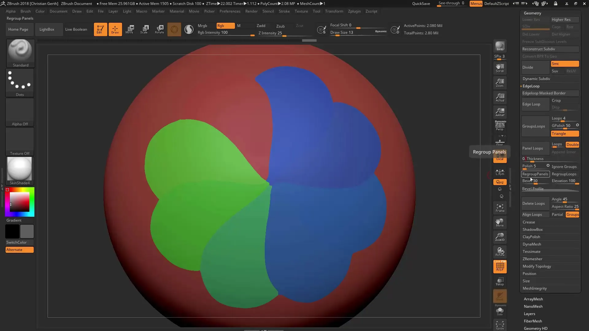 ZBrush 2018: Utilizar PolyGroupIt para la creación de Polygrupos ZBrush 2018: Utiliza PolyGroupIt para crear Polygroups