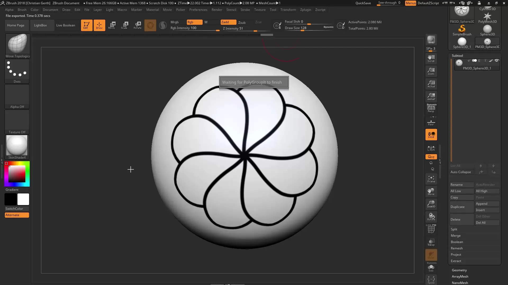 ZBrush 2018: Utilizar PolyGroupIt para la creación de PolyGroups ZBrush 2018: Usar PolyGroupIt para la creación de poligrupos