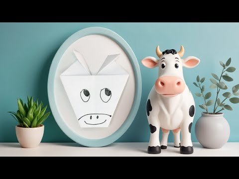 Forhåndsvisningsbillede: Ko til at folde - enkel origami for børn fra 3 år