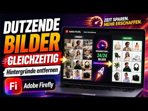 Vorschaubild: Hintergründe von dutzenden Bildern gleichzeitig entfernen (Adobe Firefly Stapelverarbeitung)