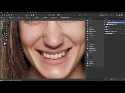 Skönhet retusch i Affinity Photo: 07 | Korrigera och ljusa upp tänderna