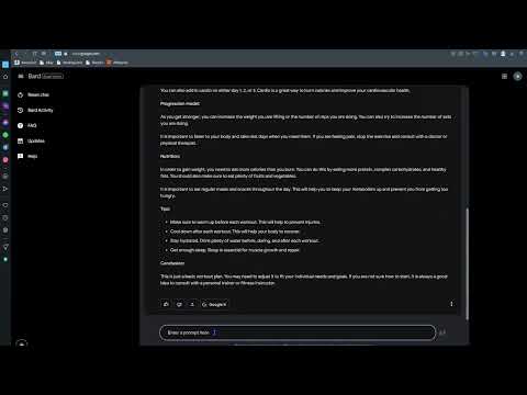 Google Bard: 4.6 | Bard as a personal trainer and nutritionist