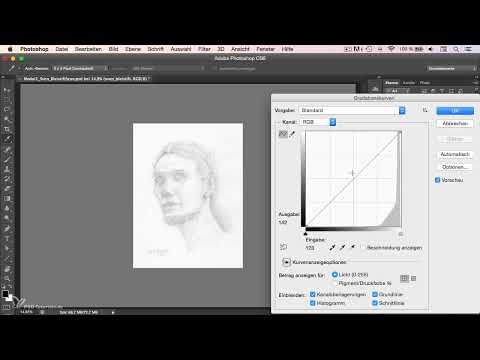 Character painting in Photoshop - Module 1.4 Editing a scanned drawing