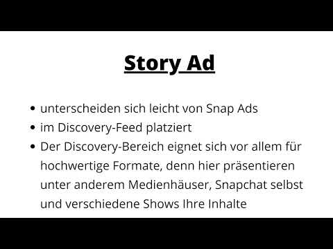 Snapchat-Tutorial: 10.3 | Unterschiedliche Werbe-Möglichkeiten (Snap Ads, Story Ad, Collection Ad)