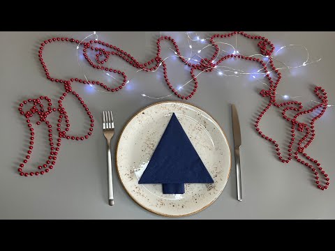 Imagen de vista previa: Doblar servilleta &aacute;rbol de Navidad (Variante 2): Instrucciones con fotos y video