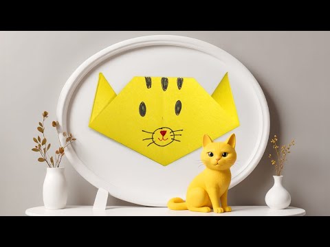 Forhåndsvisningsbillede: Kat Origami - nem vejledning for børn fra 3 år