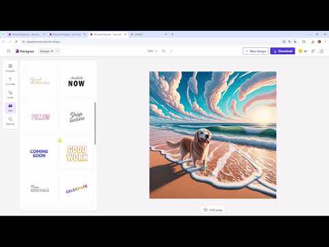 Microsoft Designer: 1.3 | Anpassungen und Text