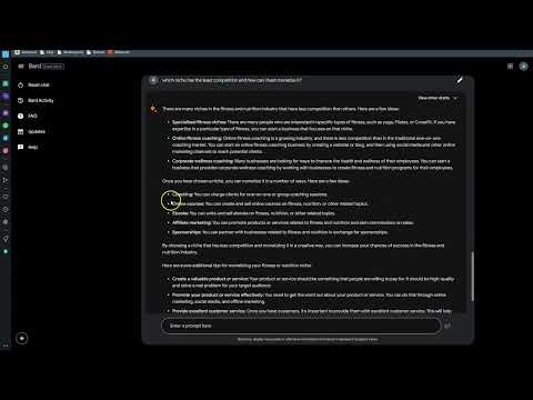 Google Bard: 6.1 | Finding a niche and monetization ideas