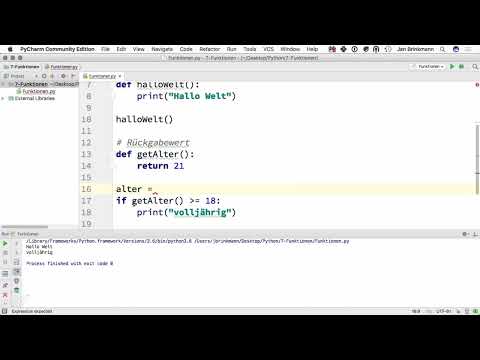 Programmieren mit Python – 7.1 Funktionen mit Parameter und Rückgabewert