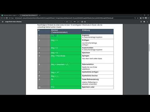 Google Sheets -opastus: 10.2 Pikanäppäimet Google Sheetsissä