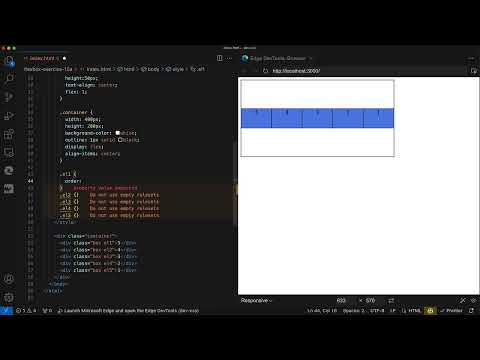 Flexbox CSS- ja HTML: 3.18 | Järjestys (harjoitus)