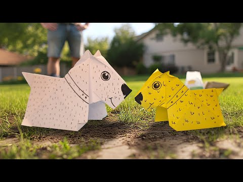 Forhåndsvisningsbillede: Origami hund: Foldningsvejledning med video og billeder