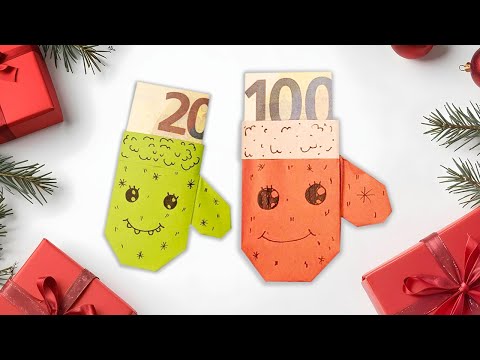 Vorschaubild: Origami Weihnachtshandschuh: Anleitung mit Video, Fotos und Beschreibung