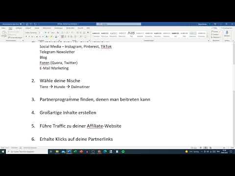 Affiliate-Marketing: 2.6 | Il piano principale - Passi verso il successo
