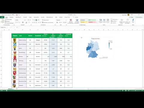 Créer un diagramme dans Excel : 5.9 | carte 2D Allemagne