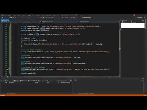 C#-Programmierung: 12.2 | Schreiben von Textdateien