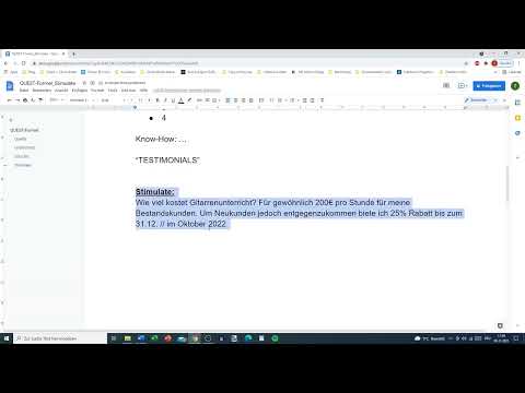 Copywriting-tutorial: 20.4 | QUEST - Stimulate (Stimulieren) Copywriting-tutorial: 20.4 | QUEST – Stimulera